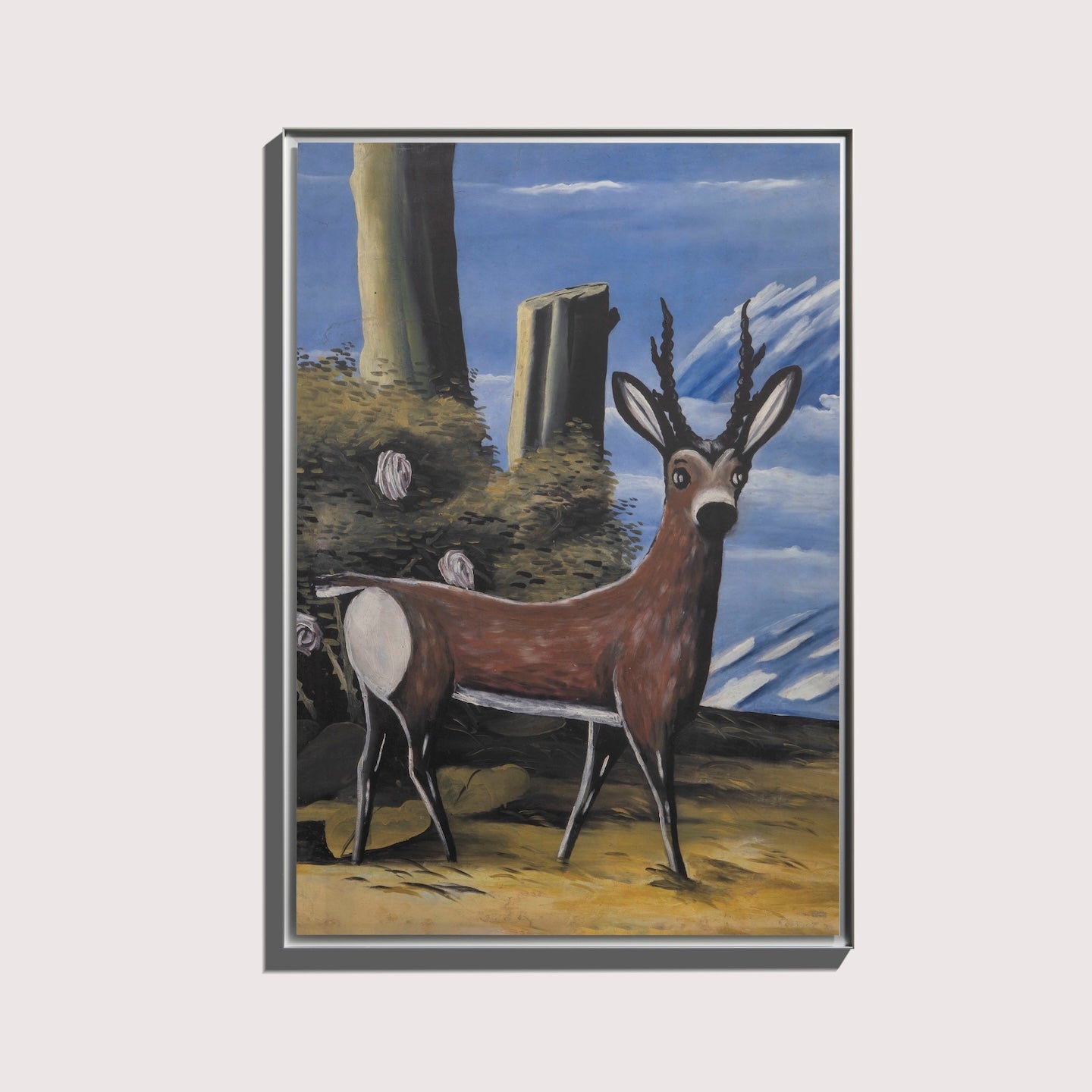 Niko Pirosmani - Roe Deer in a Landscape