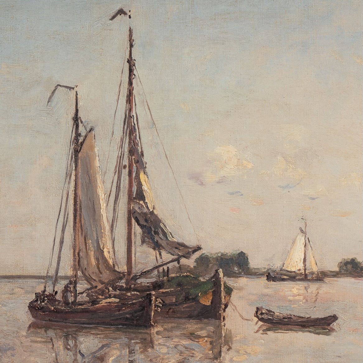 Johan Barthold Jongkind - Bateaux à voile sur la Meuse