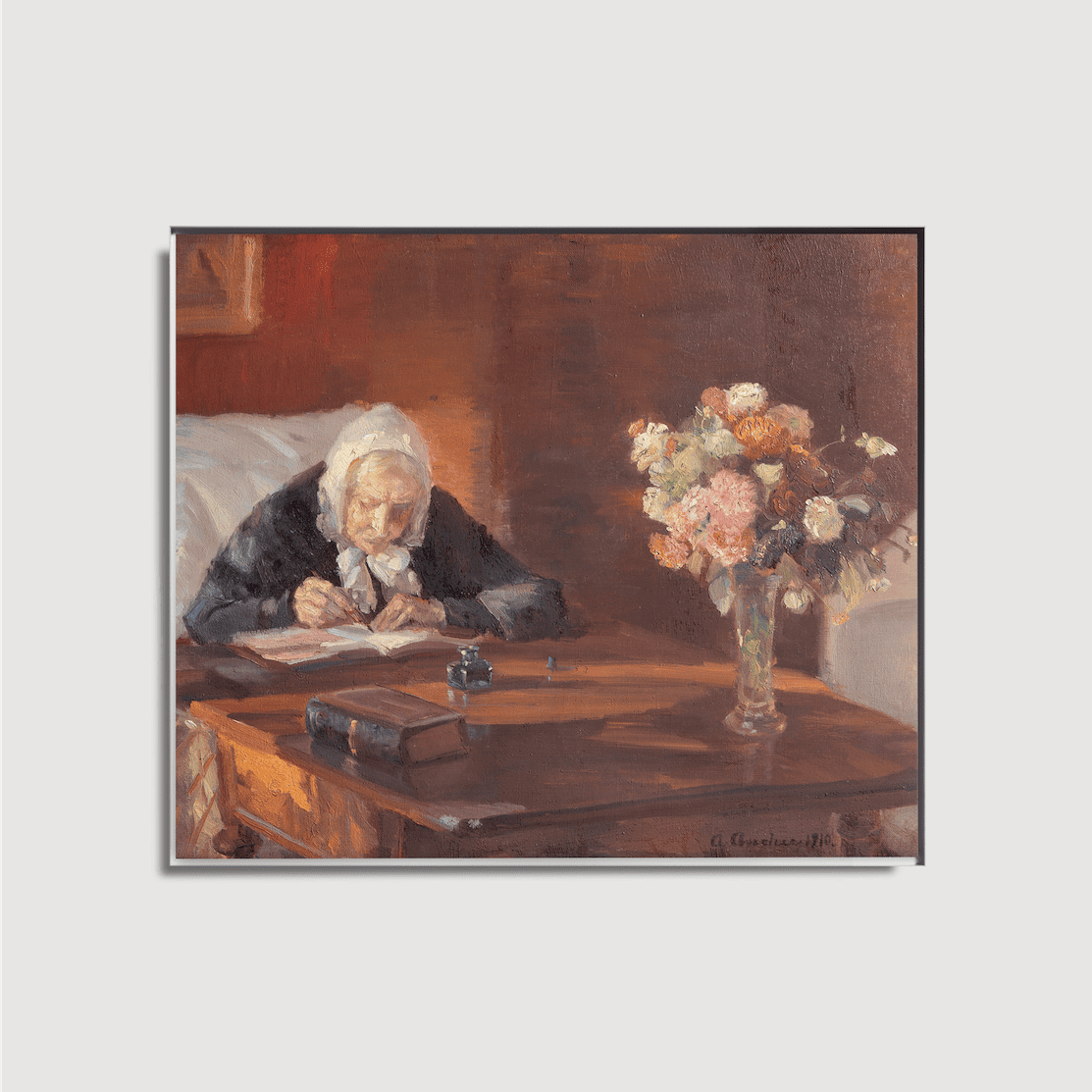 Anna Ancher - Ane Hedvig Brøndum assise à la table