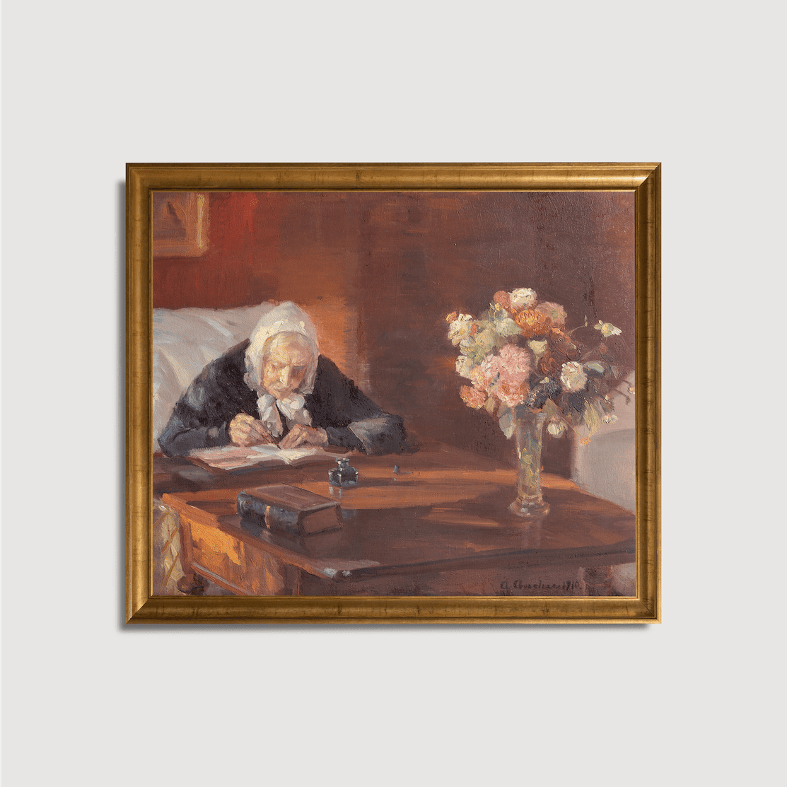 Anna Ancher - Ane Hedvig Brøndum assise à la table