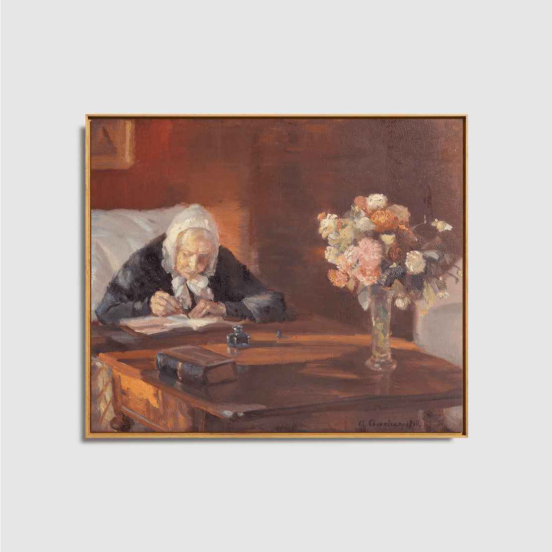 Anna Ancher - Ane Hedvig Brøndum assise à la table