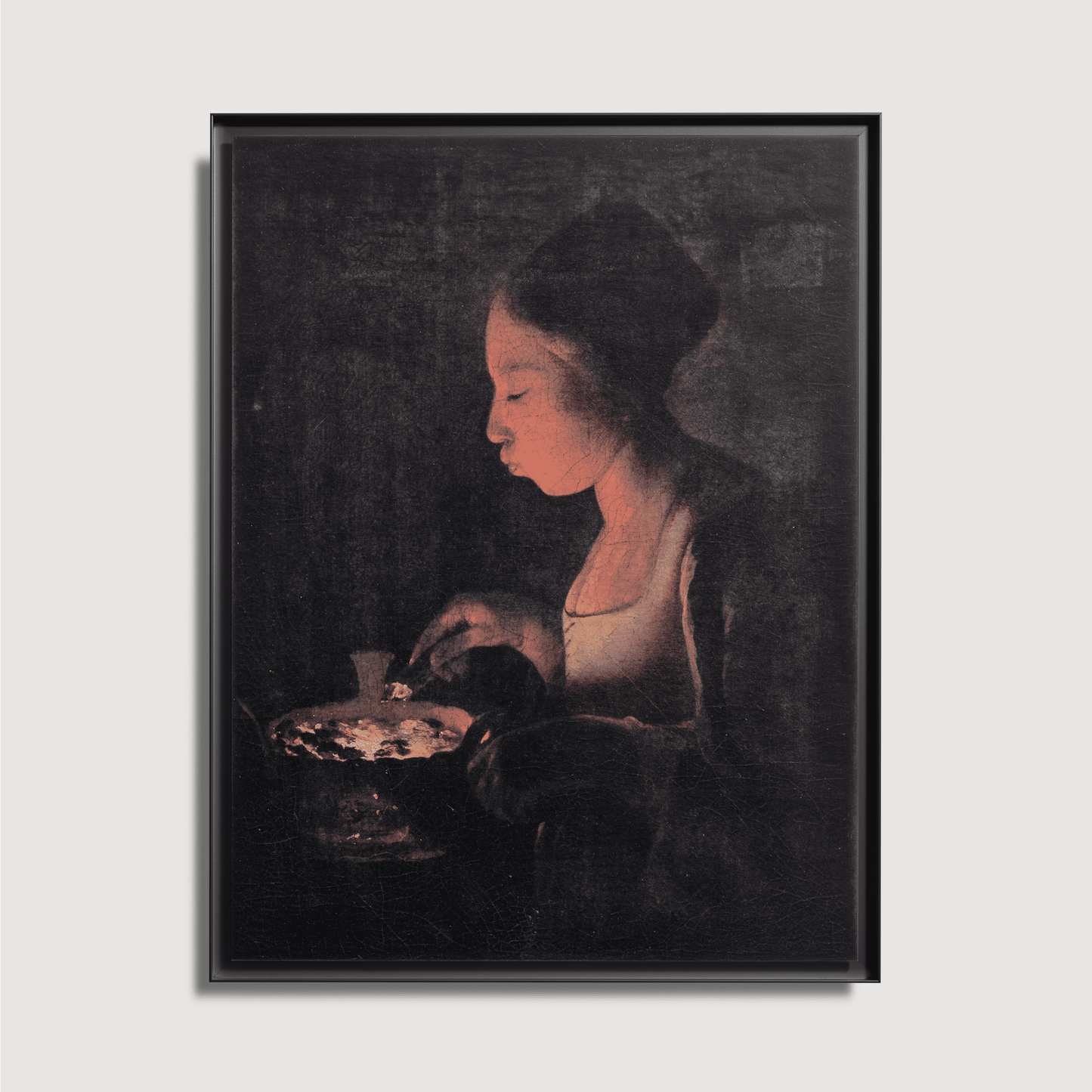 Georges de La Tour - Ein Mädchen, das in eine Kohlenschale bläst