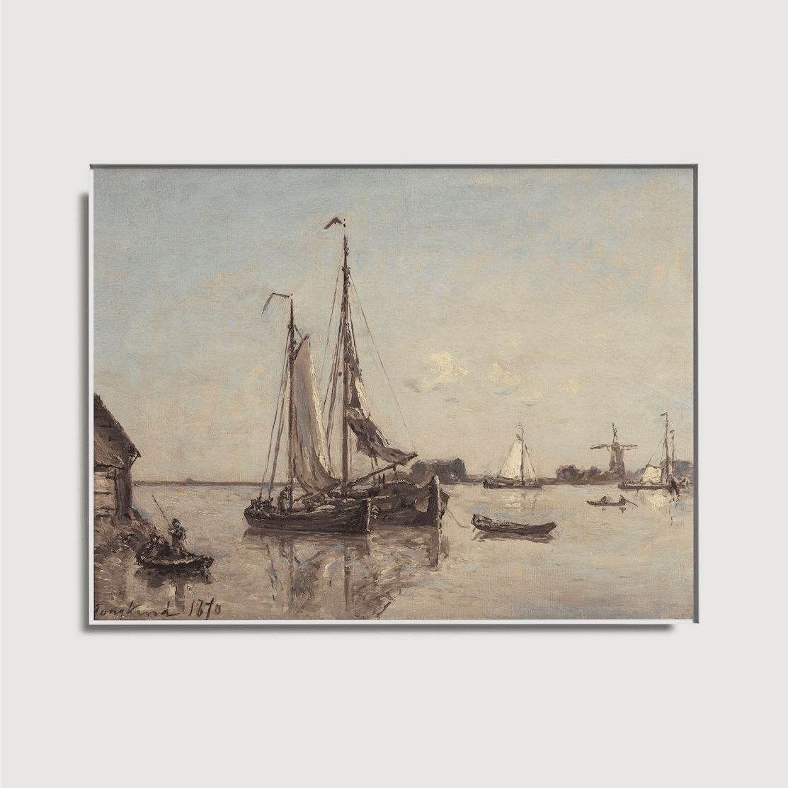 Johan Barthold Jongkind - Bateaux à voile sur la Meuse