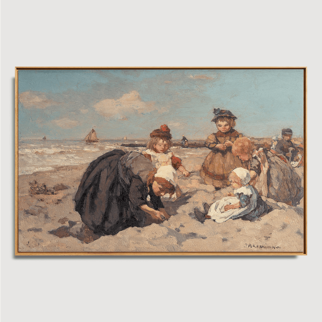 Johannes Evert Hendrik Akkeringa - Children Playing on Scheveningen Beach