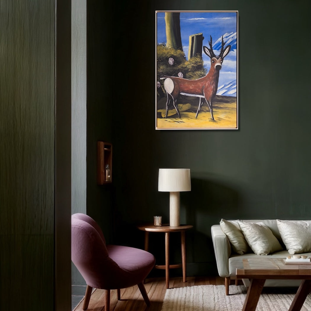 Niko Pirosmani - Roe Deer in a Landscape