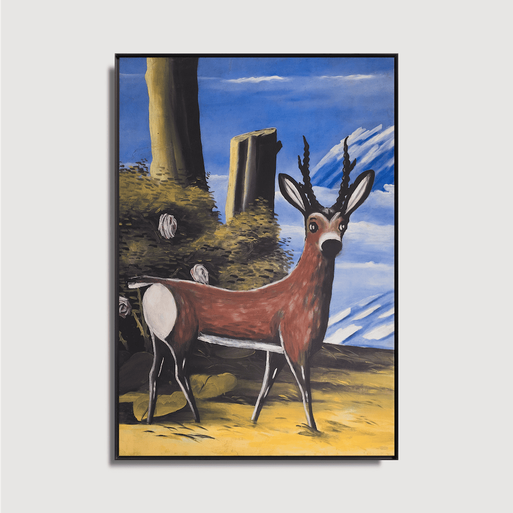 Niko Pirosmani - Roe Deer in a Landscape