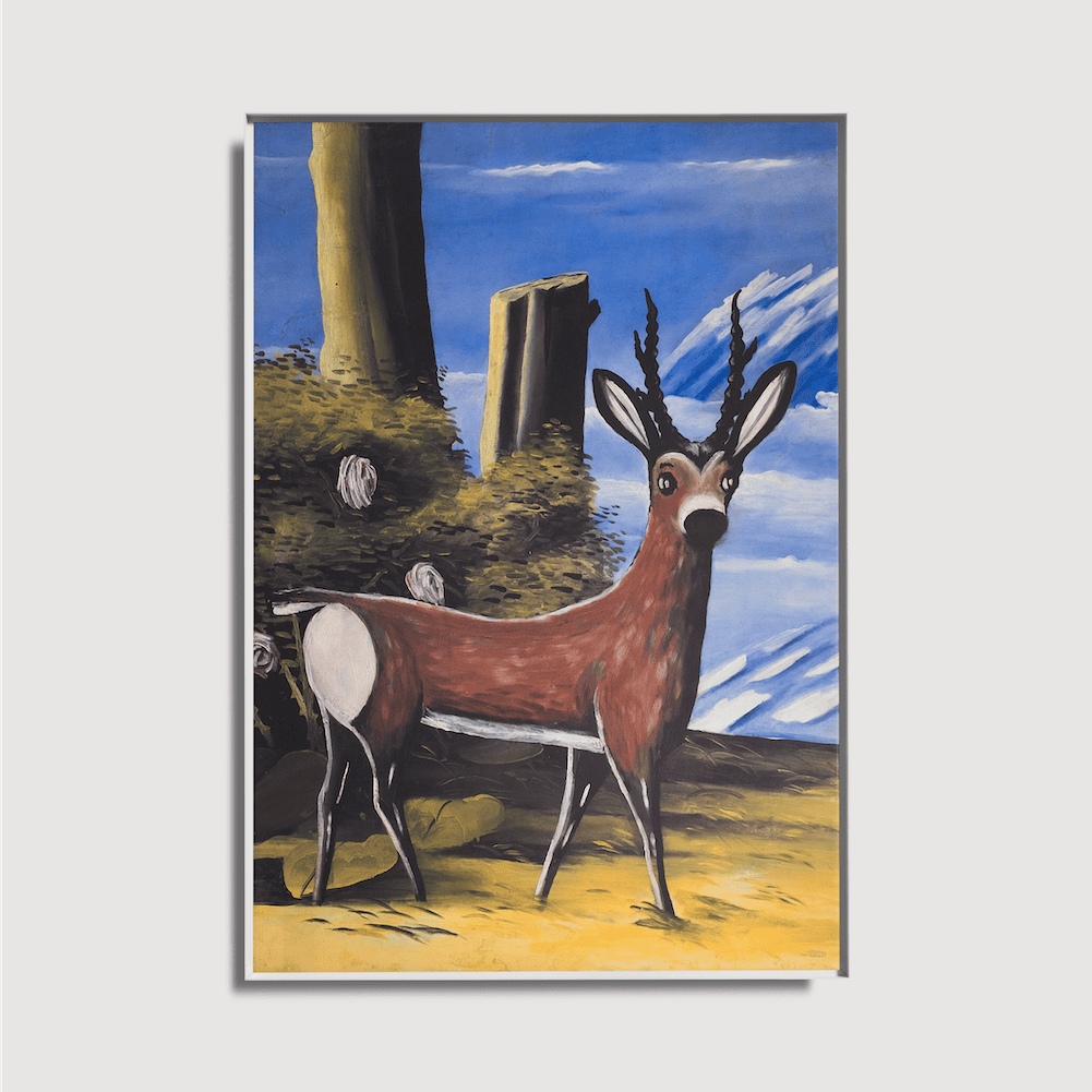 Niko Pirosmani - Roe Deer in a Landscape
