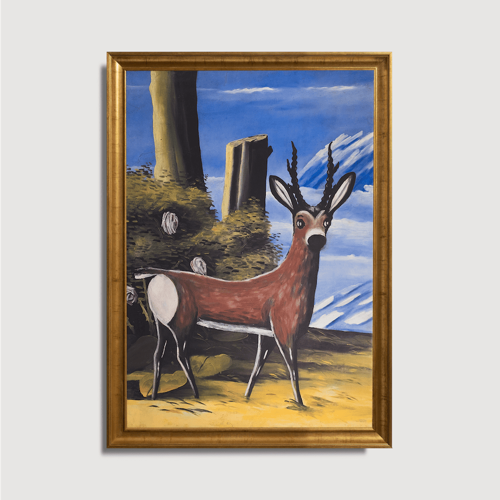 Niko Pirosmani - Roe Deer in a Landscape