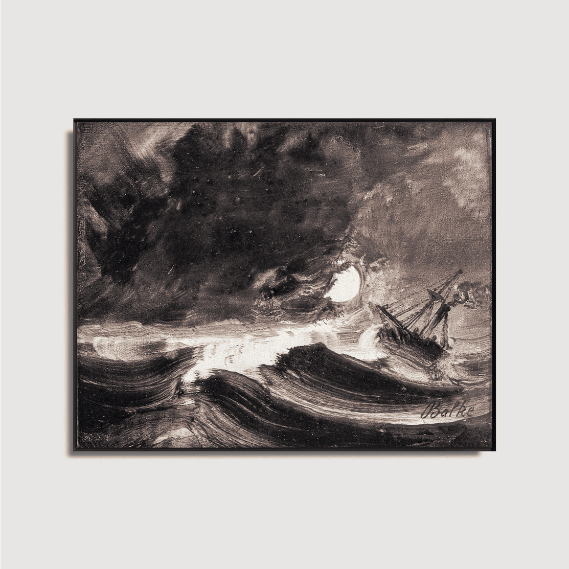 Peder Balke - Ship in a Storm
