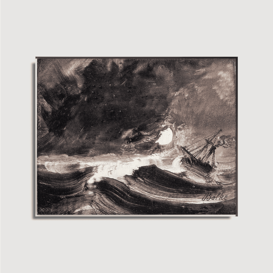 Peder Balke - Navire dans la tempête