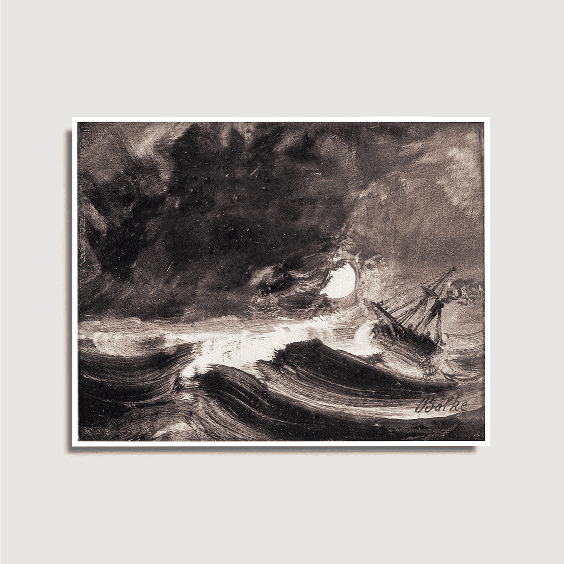 Peder Balke - Navire dans la tempête