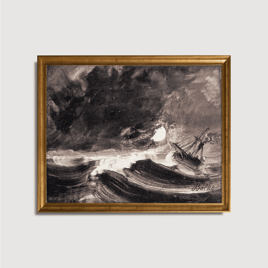 Peder Balke - Navire dans la tempête